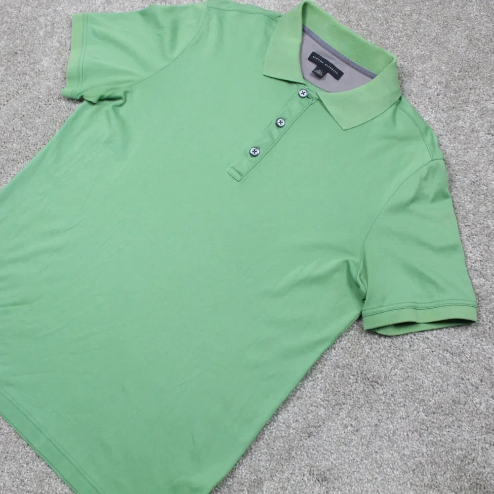 Banana Republic Polo Shirt Mens Medium Green 100% Cotton Short‎ Sleeve Pullover